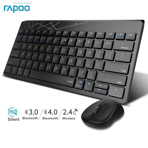 Rapoo Multi-mode Silent Wireless Keyboard Mouse Combo Switch Between Bluetooth and 2.4G Connect 3 Devices For Computer/Phone/Mac ► Photo 1/6