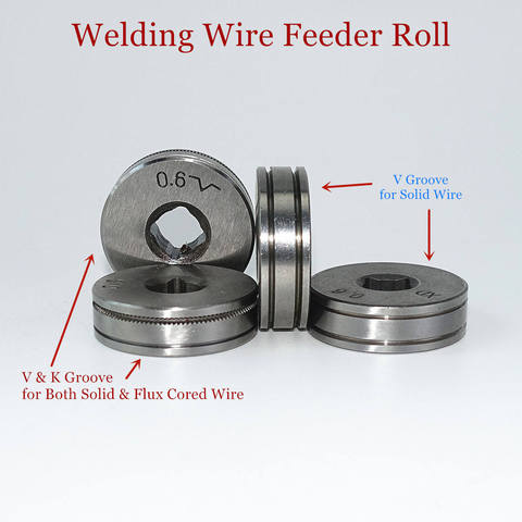 Welding Wire Feeding Roll V K Knurl Groove 0.6mm 0.8mm 0.9mm 1.0mm Solid Steel Flux Cored Wire for SSJ-16 Mini Wire Feeder ► Photo 1/6