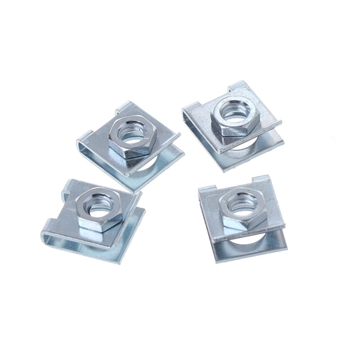 4 Pcs Car License Plate Fastener Buckle Metal Screw Nut U-Type Clips Retainer 6mm ► Photo 1/6