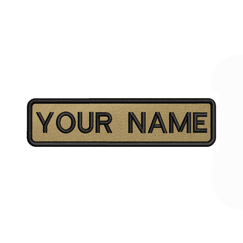 Khaki background brown 10X2.5cm Embroidery Custom Name Text Patch Stripes badge Iron On Or Velcro Backing Patches ► Photo 1/6