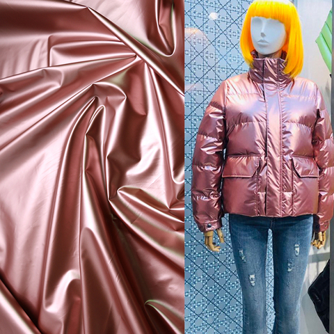 100cm*148cm Smooth Shiny PU Coated Fabric For Winter Jacket Quality Polyester ► Photo 1/6