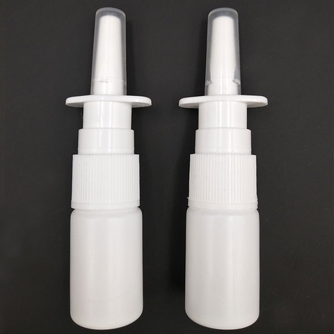 2Pcs/Lot 10ml White Empty Plastic Nasal Spray Bottles Pump Sprayer Mist Nose Spray Refillable Bottle For Medical Packaging ► Photo 1/2