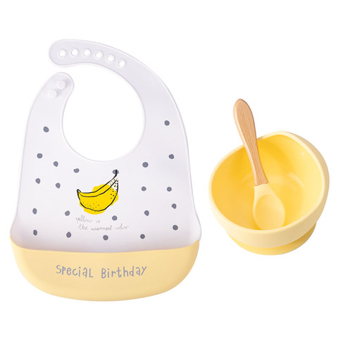 Let'S Make 1set Silicone Baby Feeding Set Waterproof Spoon Non-Slip  Feedings Silicone Bowl Tableware Baby Products Baby Plate