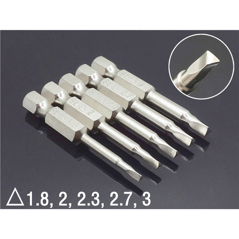 5Pcs Set Magnetic Triangle Screwdriver Bits S2 Steel 1/4