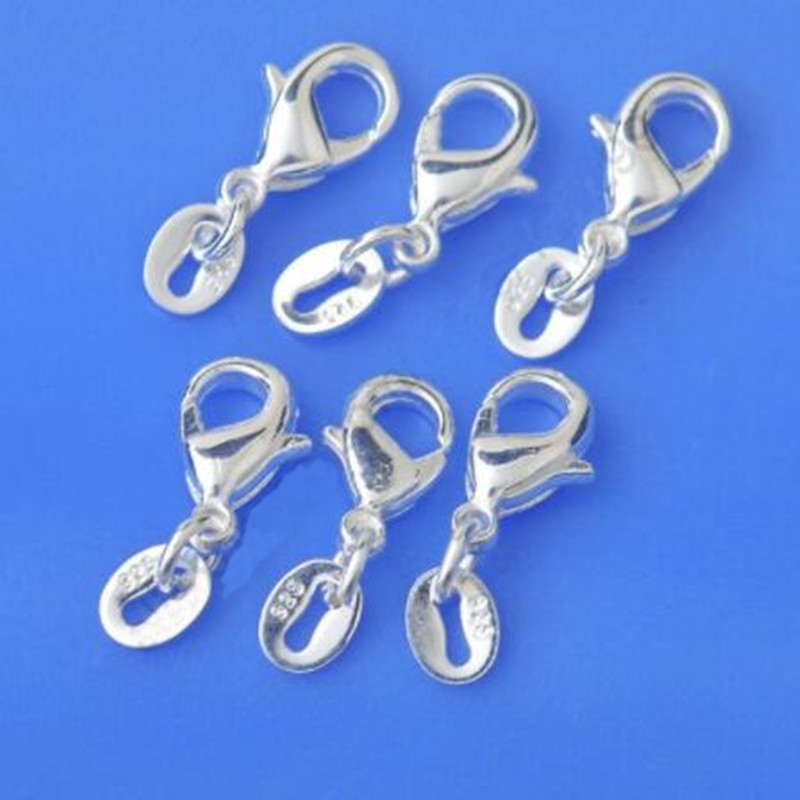 10PCS Wholesale Jewelry Findings 925 Sterling Silver Lobster Clasps Hallmark II 