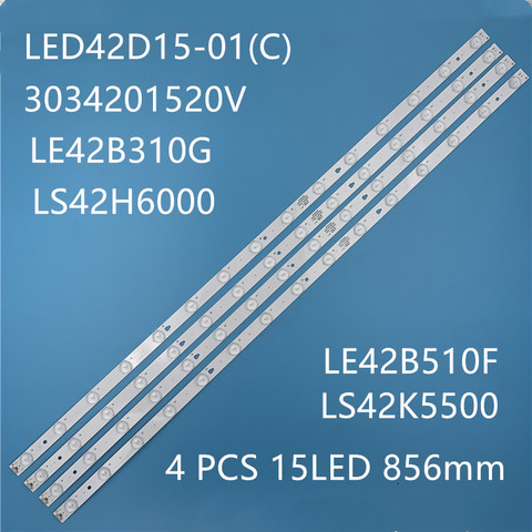100% New 1set=4pcs LED Backlight strip 15lamp LED42D15-01(C) 3034201520V For Hai er LE42B310G LS42H6000 LE42B510F LS42K5500 ► Photo 1/5