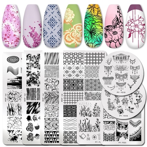 PICT YOU Nail Stamping Plates Flowers Marble Animals Stamp Plate Stainless Steel Nail Stencil Tools DIY Nail Art Image Plate ► Photo 1/6