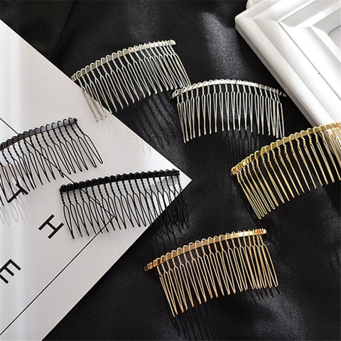 10 PCS Fashion Style Metal Alloy Iron Hair Combs Blank Base 12/15/20 Teeth For Women Hair Comb Wedding For Jewelry Making ► Photo 1/6
