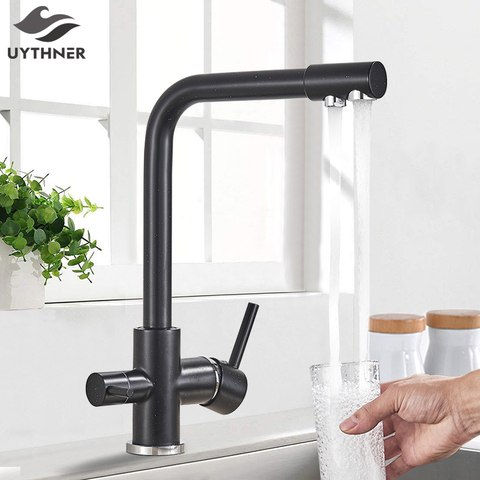 Water Filter Black Kitchen Faucet Drinking Water Tap Rotatable Water Purification Feature Taps For Kitchen Sink Mixer Cranes ► Photo 1/6