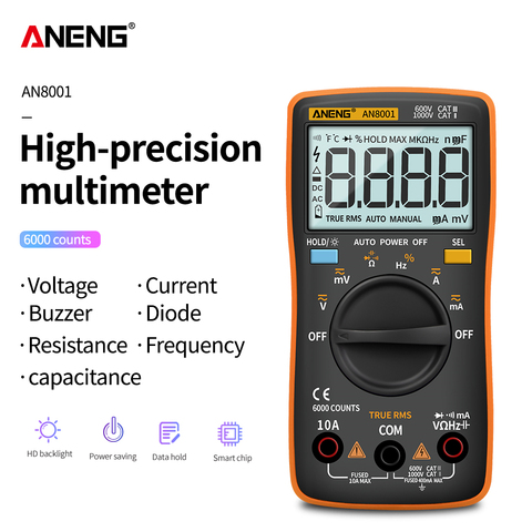 ANENG AN8001 AC/DC Capacitor Tester Digital Multimeter Professional 6000 Counts  Meter Voltage Current True RMS Multimetro ► Photo 1/1