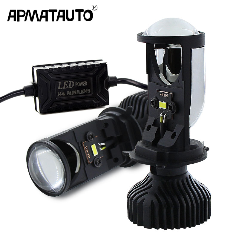 1.5 inch H4 LED Mini Projector Lens Headlight Bi-LED Headlamps Bulbs 60W 5500K