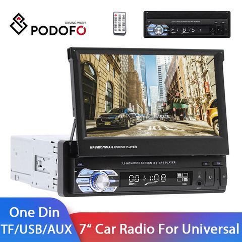 1din Car Radio 7 Retractable Screen Multimedia Video Player