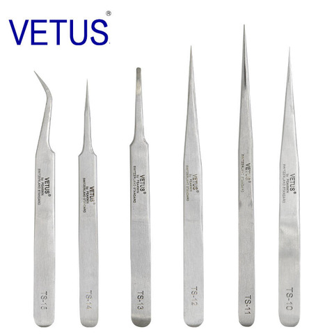 100%VETUS TS series Stainless Steel Industrial Anti-static Tweezers watchmaker Repair Tools With security label ► Photo 1/4