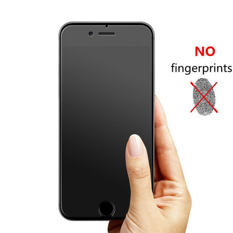 No fingerprint screen protector for iphone 8 7 6s X XR XS Max matte tempered glass on iphone 6 6s 7 8 plus 5s se protective film ► Photo 1/6