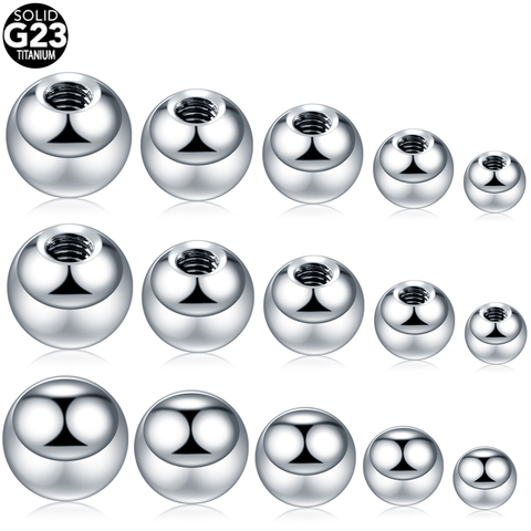 50Pcs/lot G23 Titanium Screw Replacement Balls Accessories For Lip Nipple Navel Tongue Eyebrow Earring Piercings Body Jewelry ► Photo 1/6