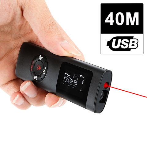 KKMOON Handheld Multifunctional 40M LCD Digital Laser Rangefinder Mini USB Charging Laser Distance Meter for Interior Decoration ► Photo 1/6