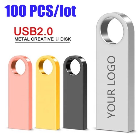 Free Custom LOGO USB Flash Drive 64GB 32GB 16GB Pen drive Metal U Disk Memoria Cel USB флешка Stick 8GB 4GB 2GB Pendrive Gift ► Photo 1/1