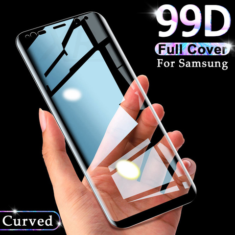 99D Full Curved Tempered Glass on For Samsung Galaxy S9 S8 Plus Note 9 8 Screen Protector On Samsung S7 S6 Edge Protective Film ► Photo 1/6
