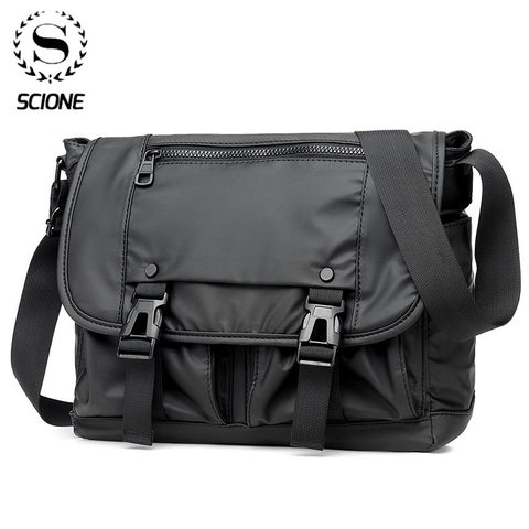 Scione Single Fashion Shoulder Men Bag Waterproof Nylon Cloth Messenger Bag  Bags Men's Casual Business Bags Large Capacity ► Photo 1/6