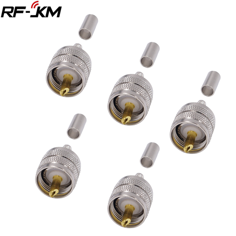 10PCS UHF PL259 Male plug Crimp RF Coaxial Connector for RG58 LMR195 RG400 RG142 LMR200 Cable ► Photo 1/6