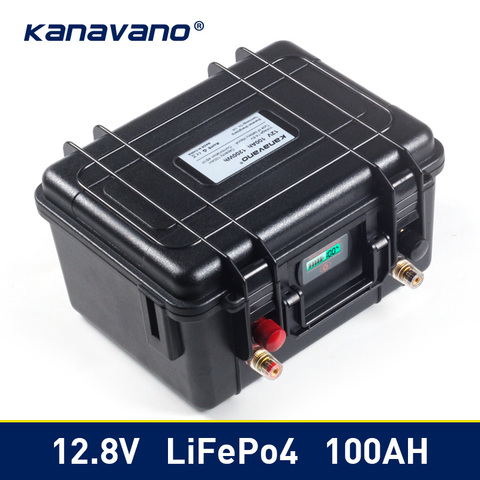 12v 100Ah Deep Cycle Lifepo4 Lithium Iron Phosphate battery pack BMS Built-in for Golf cart EV RV Solar energy storage battery ► Photo 1/5