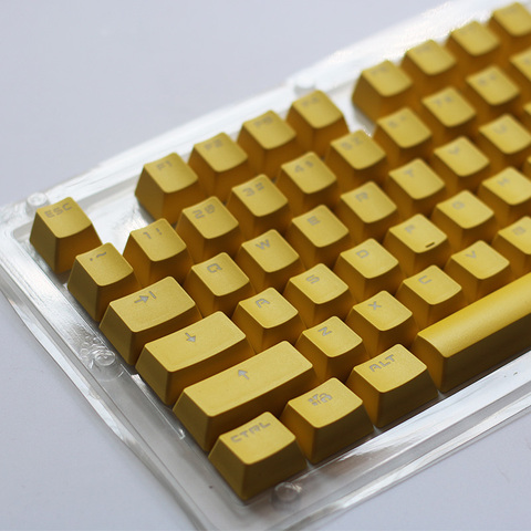 PBT 104-87-84 Keys Keycaps Double Shot Backlit keycap for Cherry MX Mechanical Keyboard Yellow ► Photo 1/6