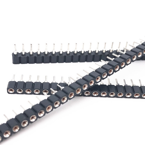 10pcs 2.54mm Round Female Header tin Single Row 40Pin, 0.1