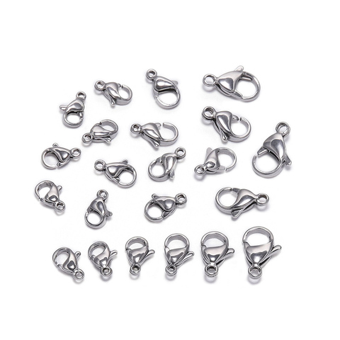 30pcs/lot 9 10 11 12 13 15mm Stainless Steel Lobster Clasp Hooks For DIY Necklace Bracelet Chain Fashion Jewelry Making Findings ► Photo 1/6