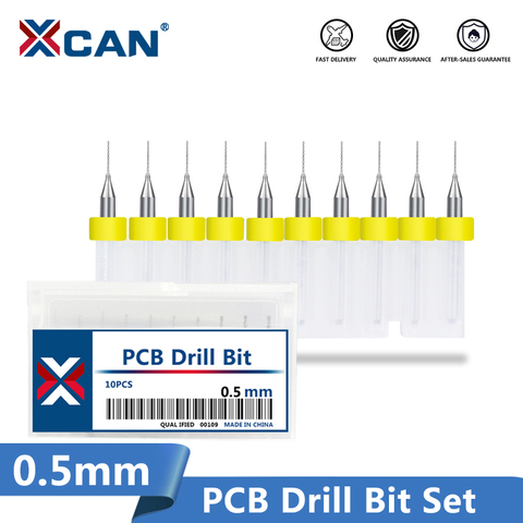 XCAN 10Pcs/set 0.5mm Carbide PCB Drill Bits Mini CNC Drilling Bit Set For Print Circuit Board Drilling ► Photo 1/6