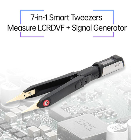 DT71 Portable Mini Digital Tweezers Smart SMD Tester OLED Display LCR Meter Diode Resistor 10KHz Signal Generator Auto Scan ► Photo 1/6