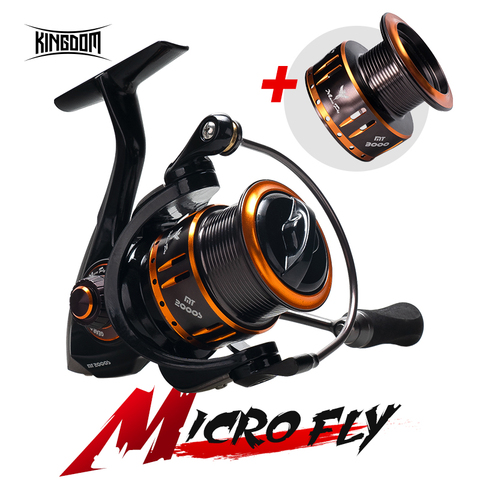 Kingdom MICRO FLY Spinning Fishing Reel 800 1000 2000 3000 Light Spool  jigging Bait Reel Freshwater and Saltwater Spinning Reels