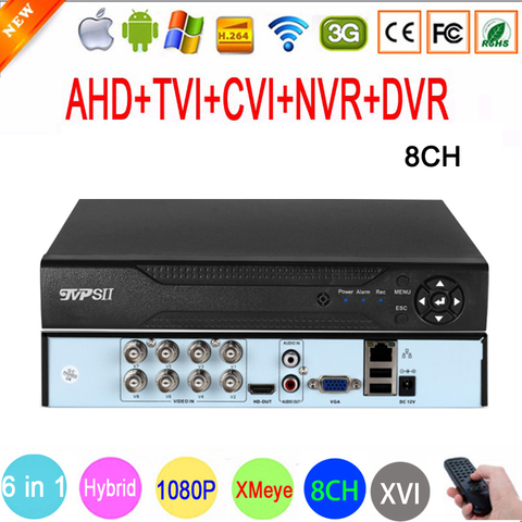 1080P,960P,720P,960H CCTV Camera 1080N 8 Channel 8CH  Hybrid 6 in 1 WIFI XVI NVR TVI CVI AHD DVR Surveillance Video Recorder ► Photo 1/4