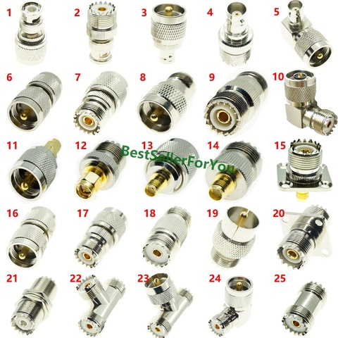 1Pcs UHF SO-239 PL-259 TO BNC N SMA UHF SO239 PL259 male female RF Connector Adapter Test Converter ► Photo 1/1