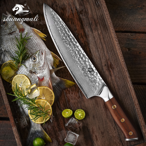 8 Inch Chef Knive Forge Damascus Steel Utility Kitchen Knife Slicing Cleaver Knifes Home Cooking Tool With Ironwood Handle ► Photo 1/1