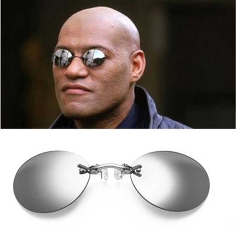 Mini Rimless Sunglasses Clip on Nose Lens Round Glasses Fashion Frameless Vintage Men Eyeglasses Driver Goggles ► Photo 1/6