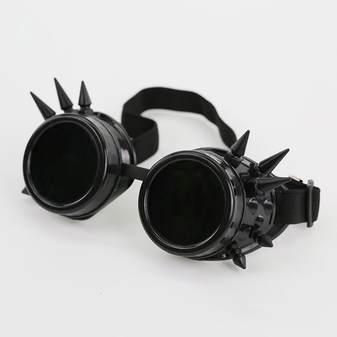 2022 Welding Round goggle steampunk cyber Goth Sunglasses Rivet spiked goggles Cosplay Antique Victorian ► Photo 1/6