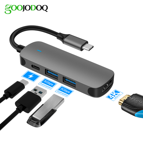 USB Type C Hub 3.0 USB 4in1 with 4K HDMI for Apple Macbook, Huawei Matebook USB splitter multi USB переходник usb на type с ► Photo 1/6