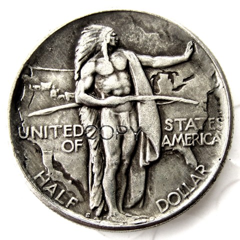USA 1926-S Oregon Trail Memorial Half Dollar Copy Coins Silver Plated ► Photo 1/2