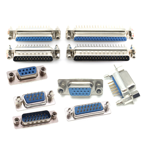 5Pcs DP9 DP15 DP25 DP37 male female RS232 DB head COM port welding plate type With rivet fork screw serial port ► Photo 1/1