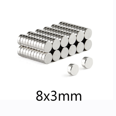 20/30/50PCS 8x3 mm Rare Earth Magnets Diameter 8x3mm Small Round Magnet 8mmx3mm Permanent Neodymium Magnets D8*3mm ► Photo 1/4