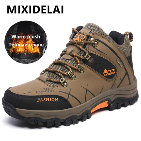 MIXIDELAI Men Boots Winter With Plush Warm Snow Boots Casual Men Winter Boots Work Shoes Men Footwear Fashion Ankle Boots 39-47 ► Photo 1/6