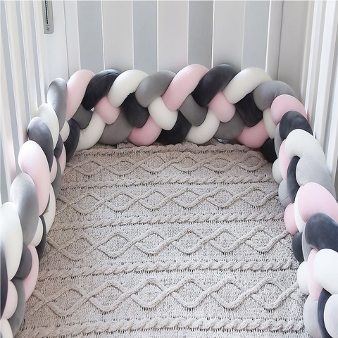 Buy Online 3m 4 Braided Baby Bumper Newborn Crib Pigtail Baby Bed Cot Protector Baby Cri Bumper Tour De Lit Bebe Tresse Room Decoration Alitools