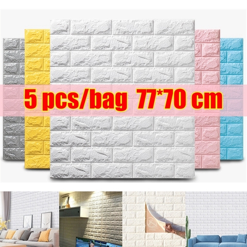 77*70cm 3D Wall Stickers Imitation Brick Bedroom Waterproof Wallpaper LivingRoom