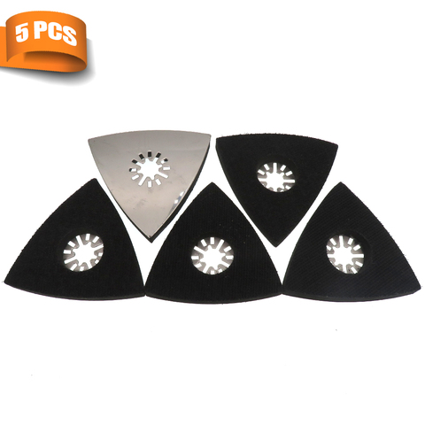 Triangular Sanding Pads for Oscillating Multi tool Hook & Loop Sandpaper Sanding Disc- 5 Pack ► Photo 1/6