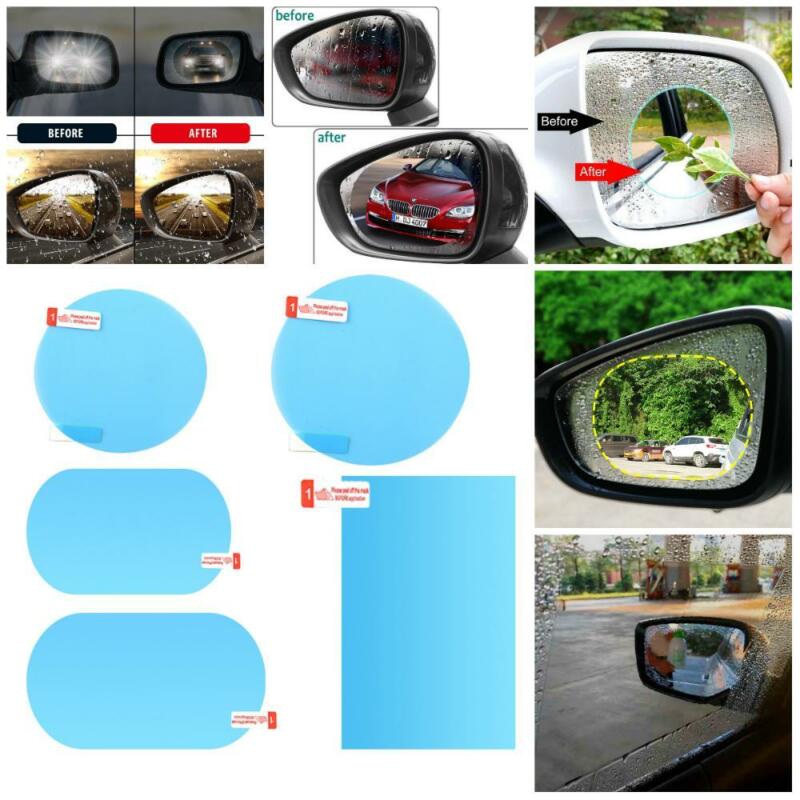 8pcs Waterproof Car Window Films Rearview Mirror Anti-Fog Sticker Protective 