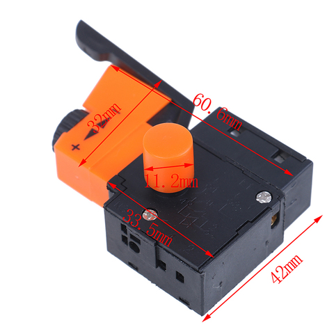 1pc AC 220V/6A FA2/61BEK Adjustable Speed Switch Plastic Metal For Electric Drill Trigger Switches High Quality ► Photo 1/6