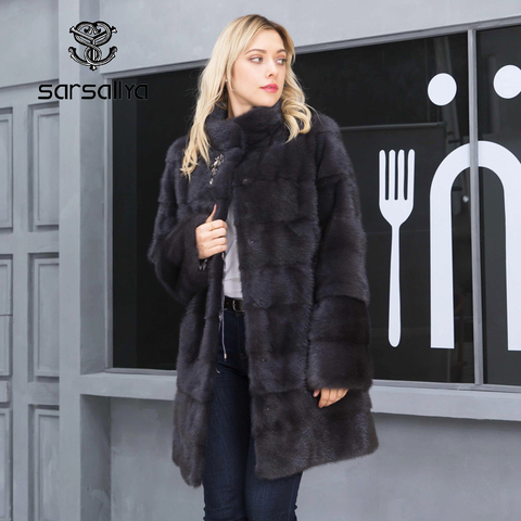 Natural Fur Coats Winter Women Mink Fur Coat Female Genuine Leather Jackets Ladies Oversize Warm Thick Detachable Long 2022 New ► Photo 1/6