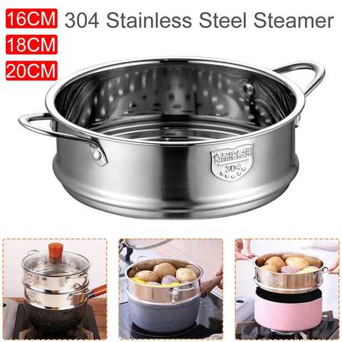 Multi-specification Thickening Food Steaming Multi-layer Steamer 304 Stainless Steel with Double Ear Steamer Kitchen Tools ► Photo 1/6