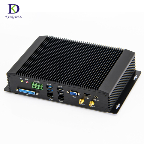 Fanless mini PC Inte Quad Core i5 8350U i5 7200U 6*RS232/422/485 8*USB 2*LAN HDMI VGA GPIO SP2 LPT DDR4 Windows 10 Mini Computer ► Photo 1/5