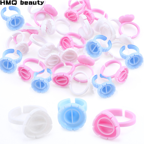 Wholesale 50/100Pcs Disposable Eyelash Glue Fan Cup Rings Holder  Container Tattoo Pigment Eyelash Extension Tools Lash Supplies ► Photo 1/6